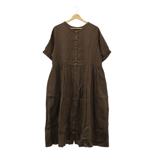 nest robe / ネストローブ | リネン ウェーブタックドレス ワンピース | F | ブラウン | レディース