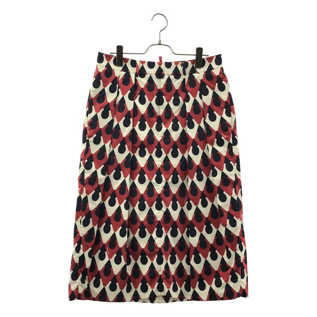 DSQUARED2 / ディースクエアード | 総柄 ロゴプレート プリーツ スカート | 40 | レディース