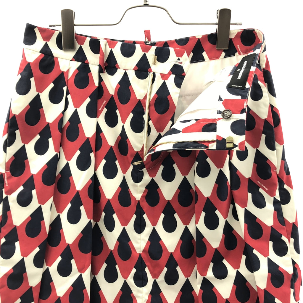 DSQUARED2 / ディースクエアード | 総柄 ロゴプレート プリーツ スカート | 40 | レディース