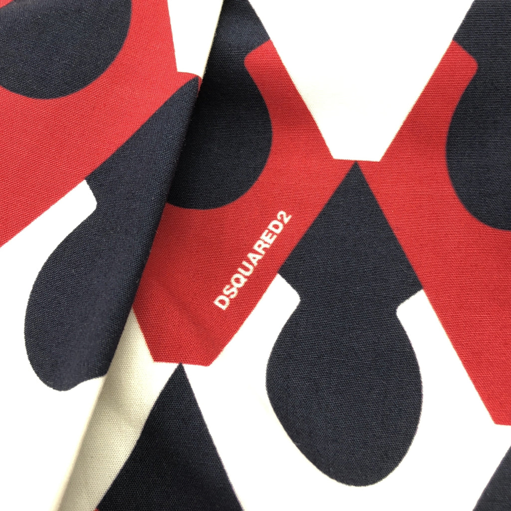 DSQUARED2 / ディースクエアード | 総柄 ロゴプレート プリーツ スカート | 40 | レディース