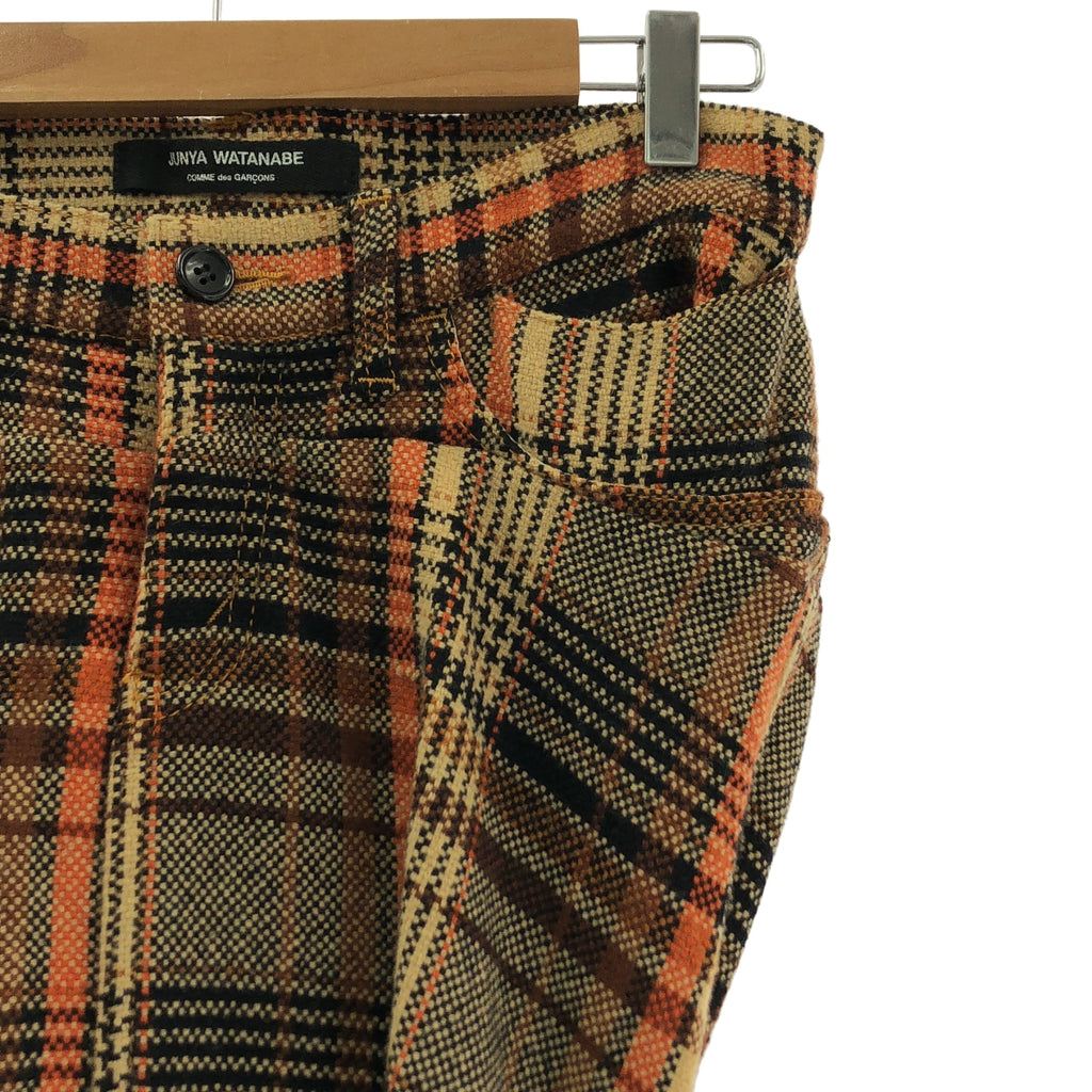 JUNYA WATANABE COMME des GARCONS / ジュンヤワタナベ | 2004AW | ウール チェック 再構築 マーメイド ロングスカート | S | レディース