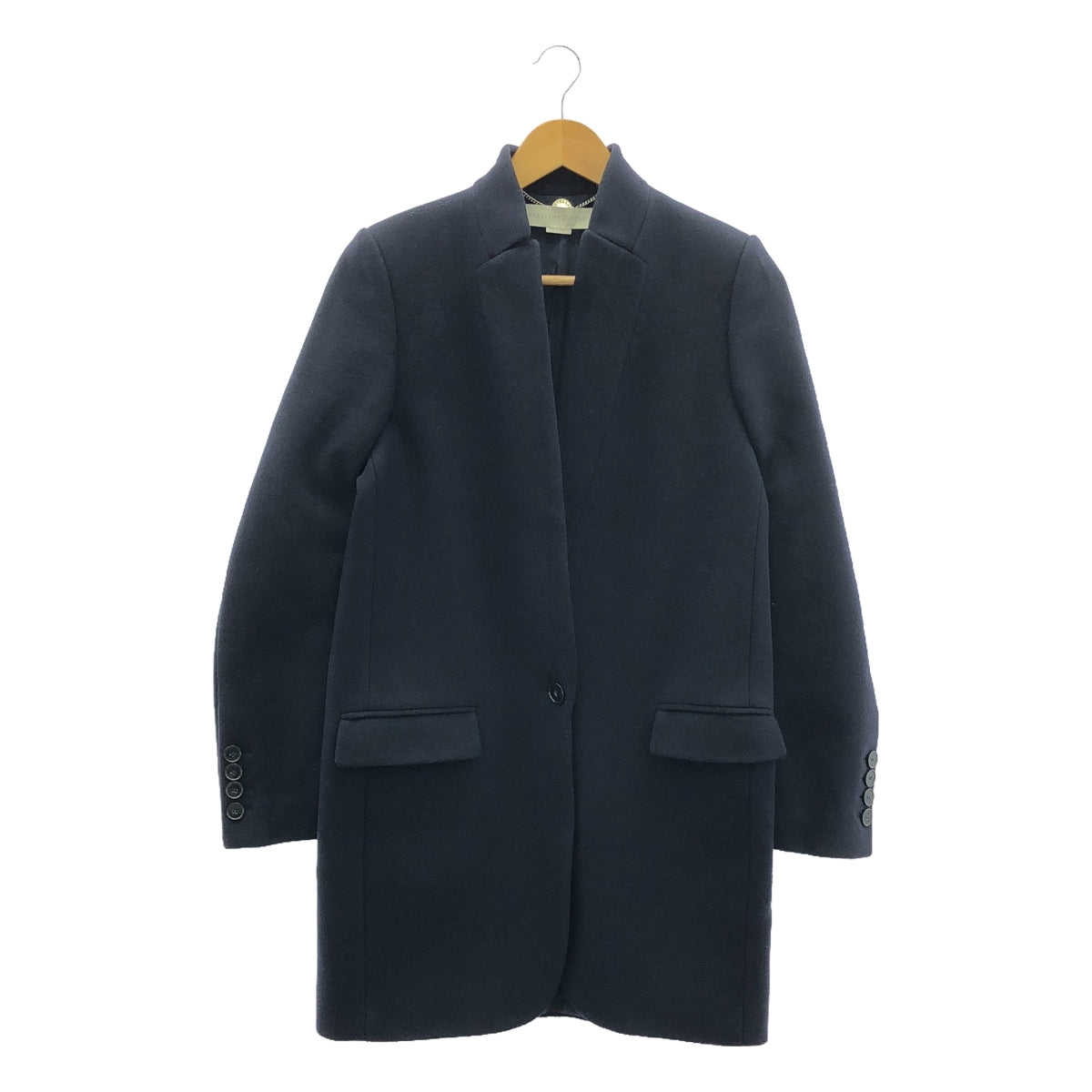 STELLA McCARTNEY / ステラマッカートニー | Bryce Coat ウール ロングコート | 38 | ネイビー | レディース