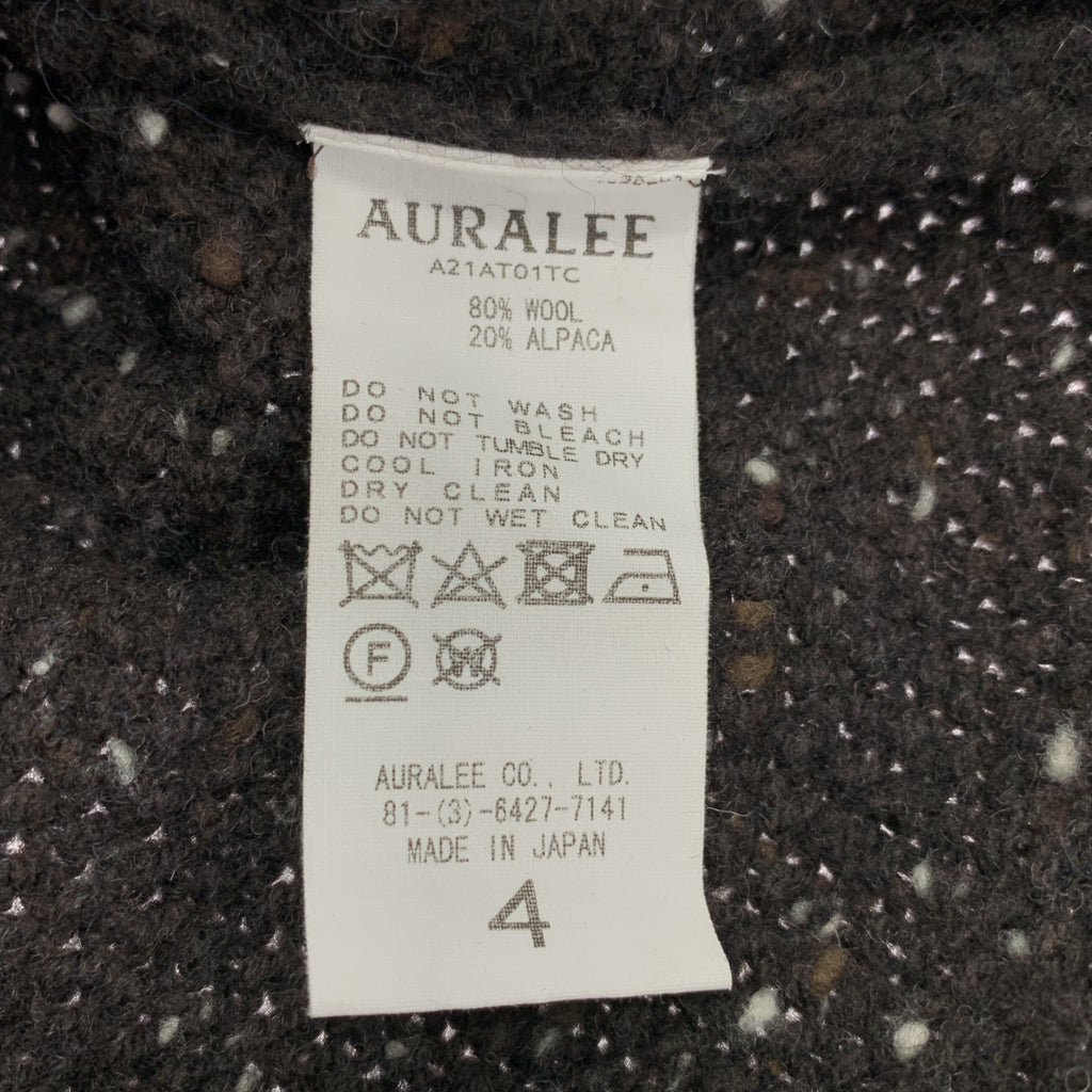 AURALEE | 2021AW | 羊毛小羊駝毛針織高領 P/O / 羊毛針織外層毛衣 | 尺寸 4 |