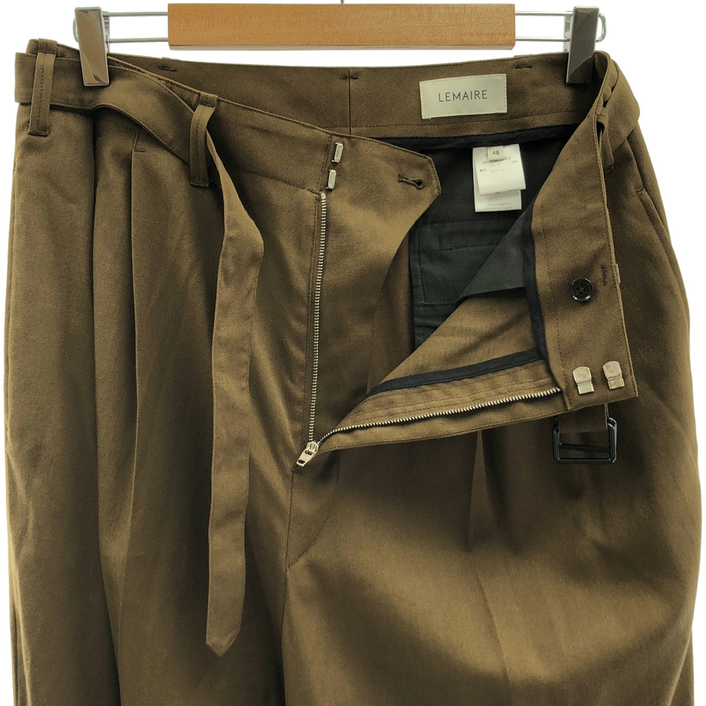 LEMAIRE / 르메르 | 2020AW | BELTED PLEAT TROUSER 코튼 벨티드 트라우저 팬츠 | 48 |