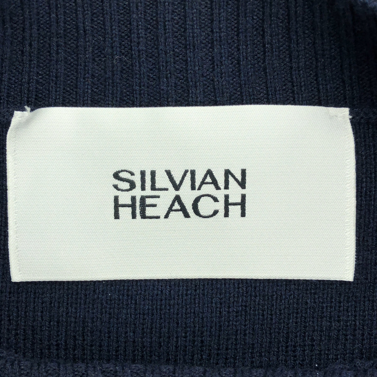 SILVIAN HEACH / シルビアン | ヒーチ ウール ボリュームスリーブ プリーツ ドッキング ワンピース | 38 | ネイビー | レディース