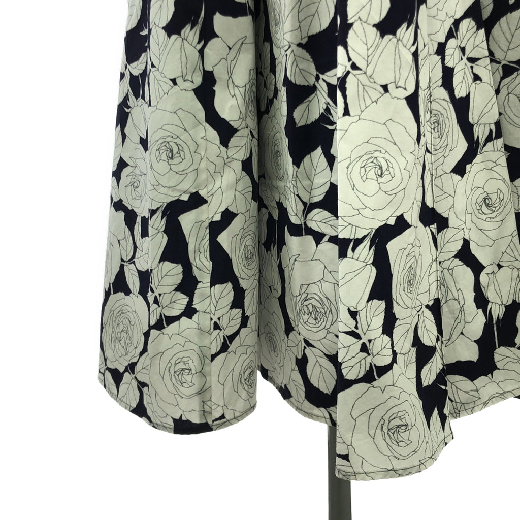 【美品】  SEVEN TEN by MIHO KAWAHITO / セブンテンバイミホカワヒト | ヴィンテージプリント タック スカート | S | ネイビー/ホワイト | レディース