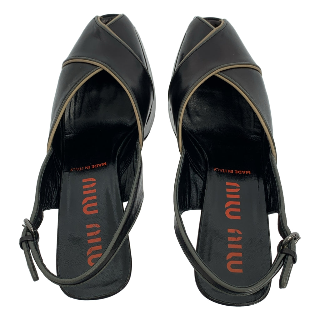 miu miu / Miu Miu | 皮革露趾高跟鞋 | 36碼 | 女士