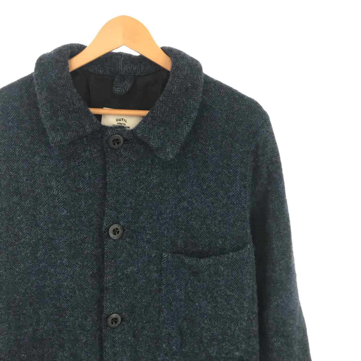 【新品】  OUTIL / ウティ | MANTEAU AUXERRE ユニセックス ウール ロングコート | 0 | ブルー | メンズ