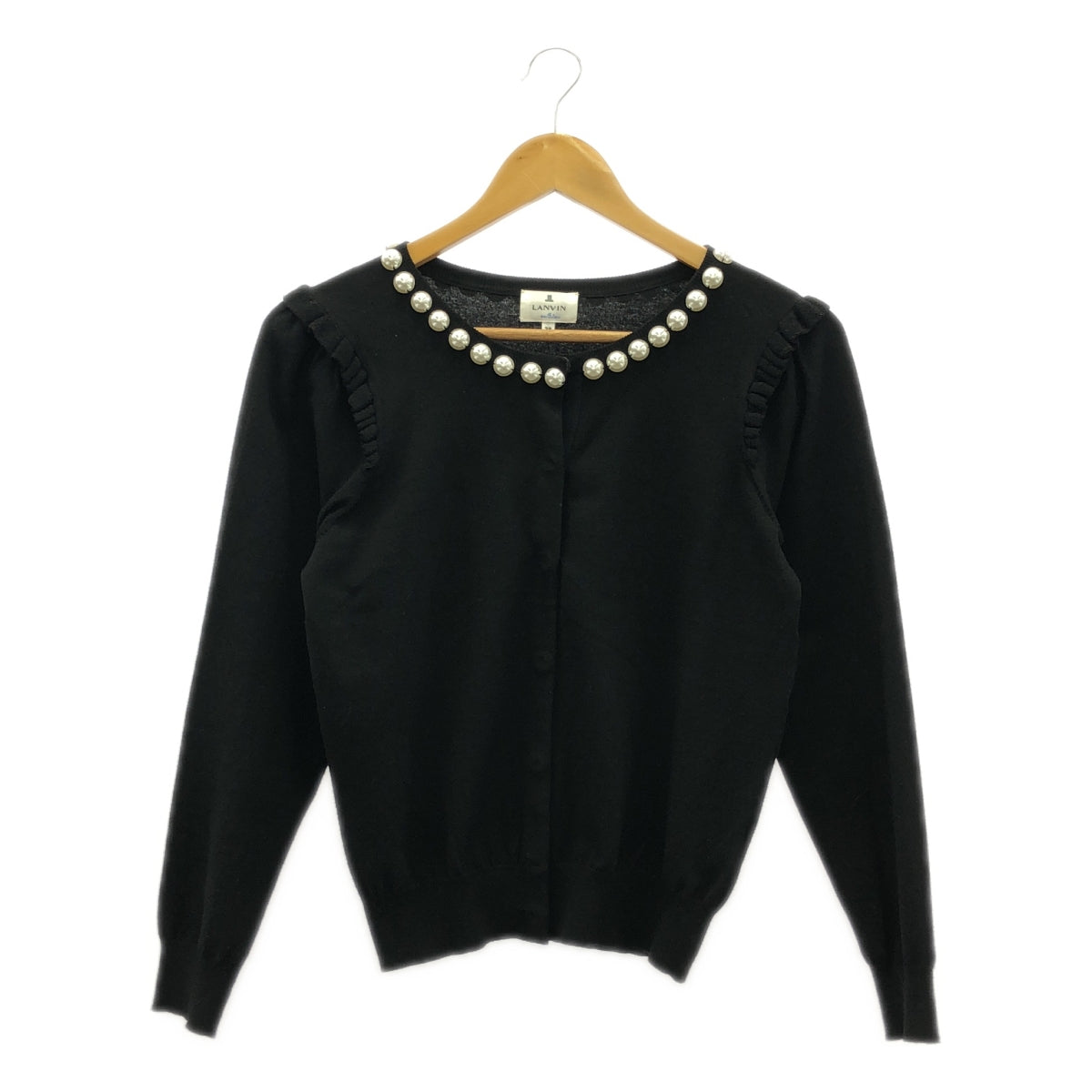 LANVIN / 람방 | en Bleu / 진주 니트 가디건 | 38 | 블랙 | 여성