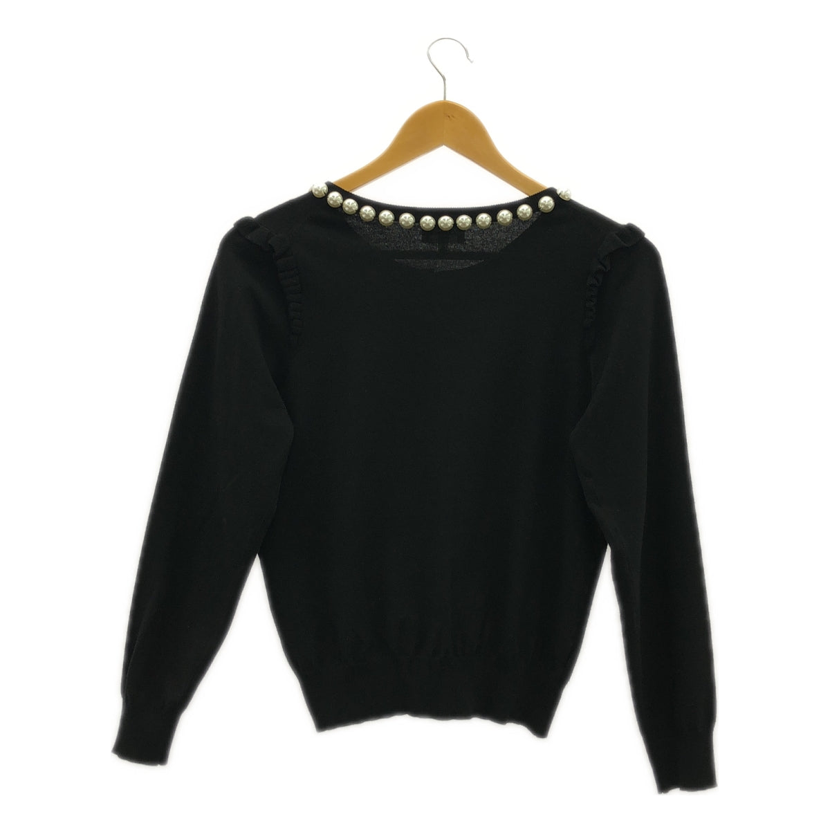 LANVIN / 람방 | en Bleu / 진주 니트 가디건 | 38 | 블랙 | 여성