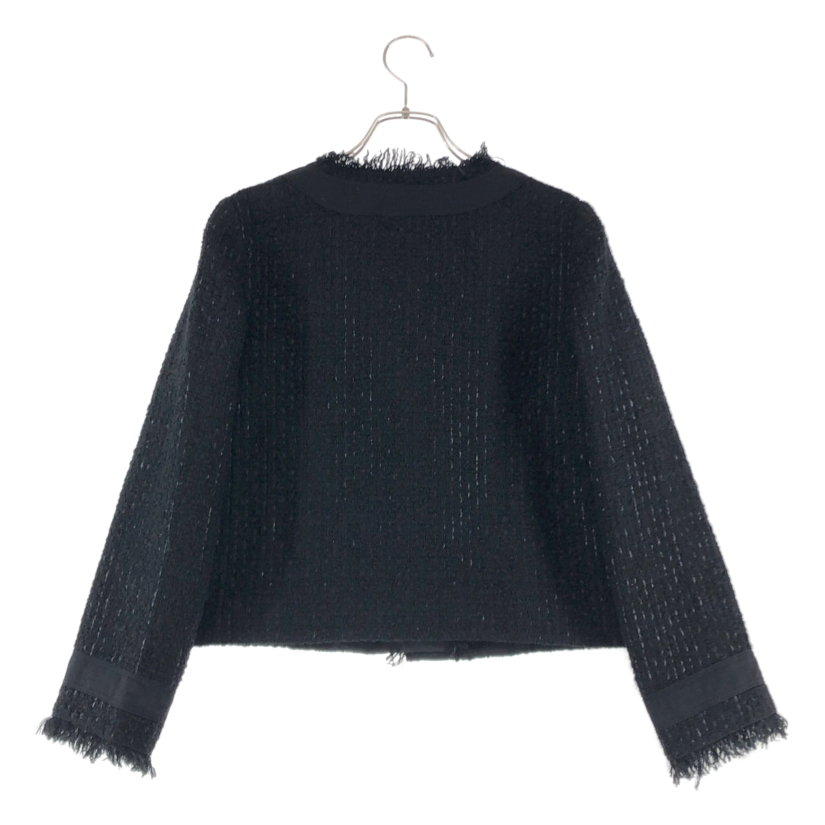 ADORE アドーア ノーカラージャケット ビジュー ツイード 黒　フォーマル ADORE / アドーア | ファンシーツイード ノーカラージャケット | 36