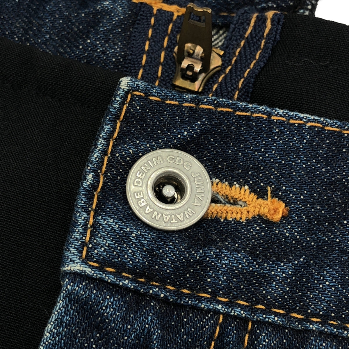 JUNYA WATANABE COMME des GARCONS / ジュンヤワタナベ | 2007AW | 異素材 切替 再構築  ドッキング プリーツ デニム スカート | SS | インディゴ/ブラック | レディース