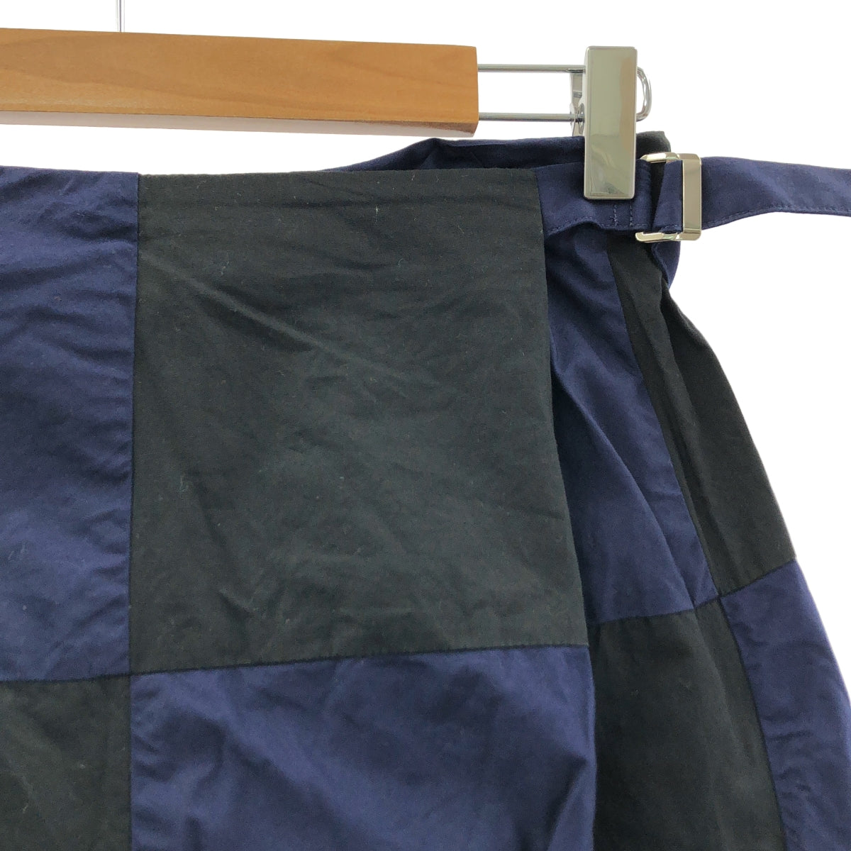 COMME des GARÇONS 針織布料 | 2001 秋冬系列 | 棉質格紋繫帶半身裙 | S 碼 | 女款