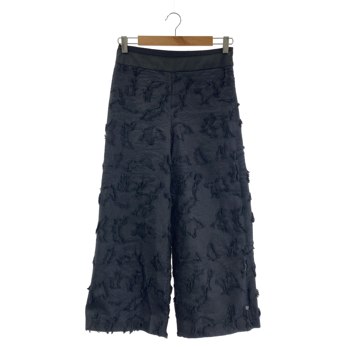 ADORE / アドーア | フリンジ カット ジャガード ワイド パンツ | 36 | ブラック | レディース