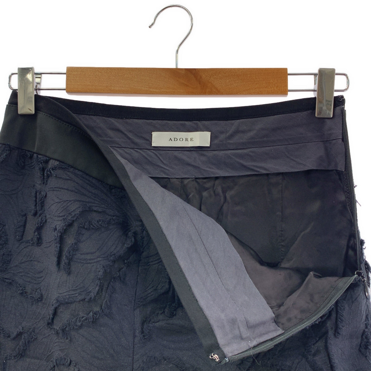 ADORE / アドーア | フリンジ カット ジャガード ワイド パンツ | 36 | ブラック | レディース