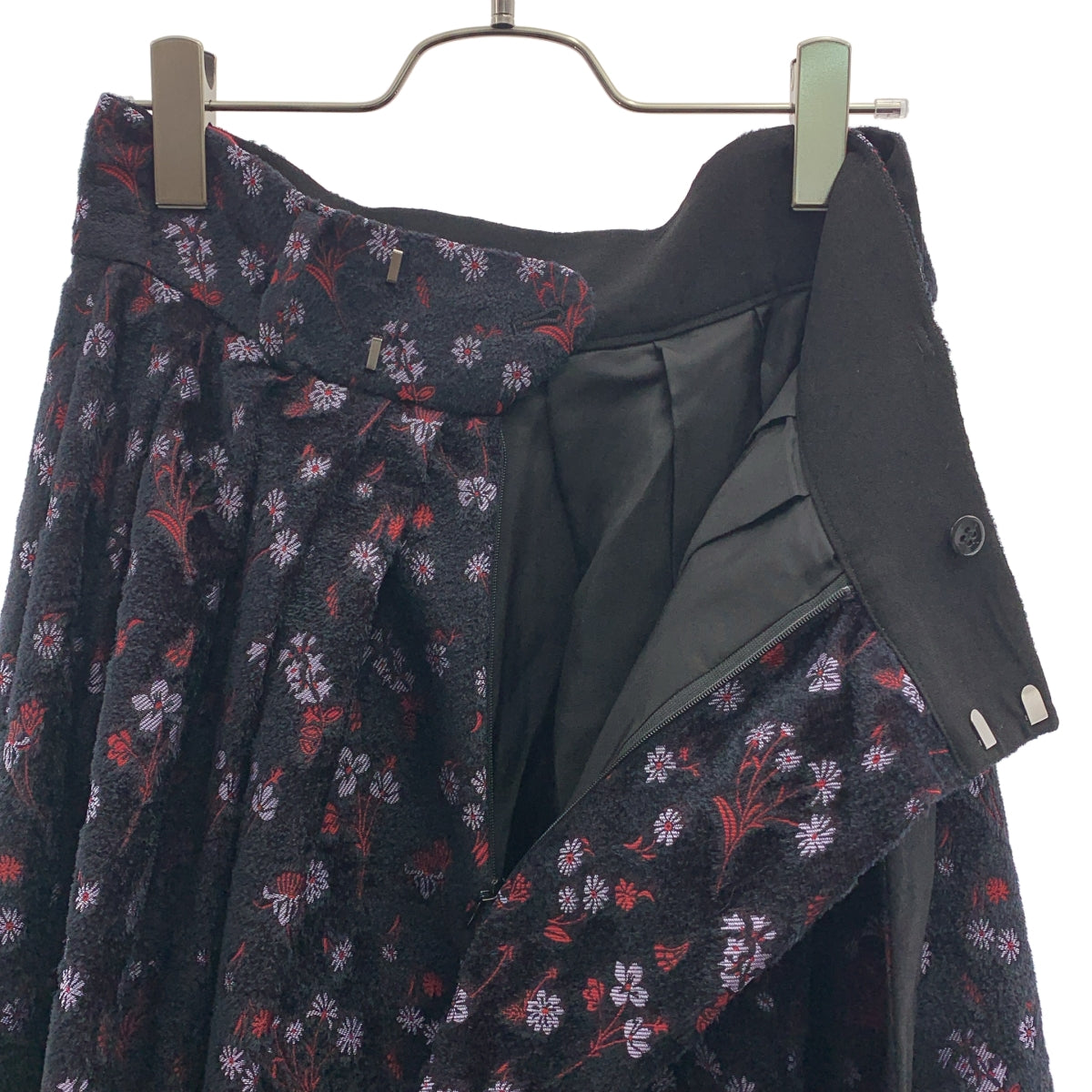 Mame Kurogouchi / マメクロゴウチ | 2022AW | Floral Jacquard Flared Skirt フローラル ジャガード スカート | 2 | レディース