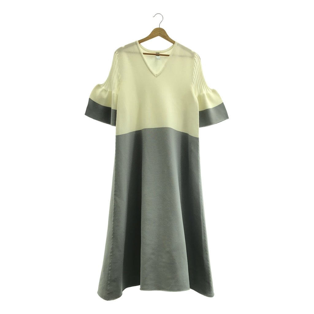 CFCL / 시에프시엘 | POTTERY SHORT BELL SLEEVE FLARE DRESS / 바이컬러 리브 원피스 | 1 |