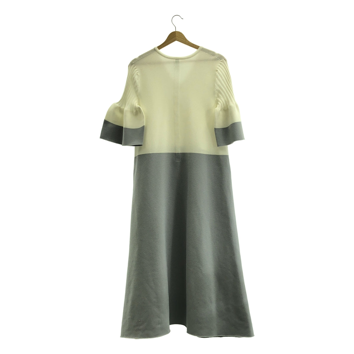 CFCL / 시에프시엘 | POTTERY SHORT BELL SLEEVE FLARE DRESS / 바이컬러 리브 원피스 | 1 |