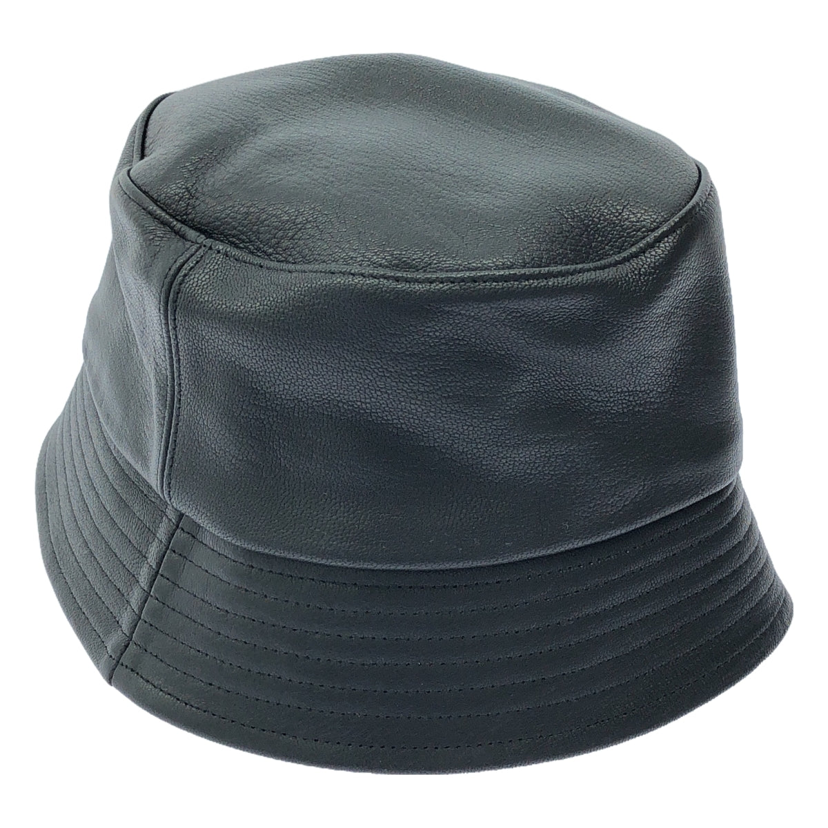 【美品】  KIJIMA TAKAYUKI / キジマタカユキ | 2023AW | GOAT LEATHER BUCKET HAT / やぎ革 レザー バケットハット 帽子 / ユニセックス | 2 | ブラック | メンズ