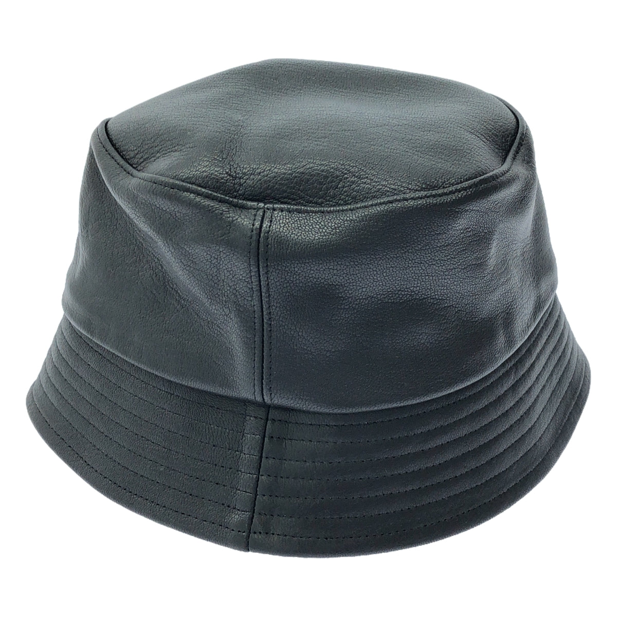 【美品】  KIJIMA TAKAYUKI / キジマタカユキ | 2023AW | GOAT LEATHER BUCKET HAT / やぎ革 レザー バケットハット 帽子 / ユニセックス | 2 | ブラック | メンズ