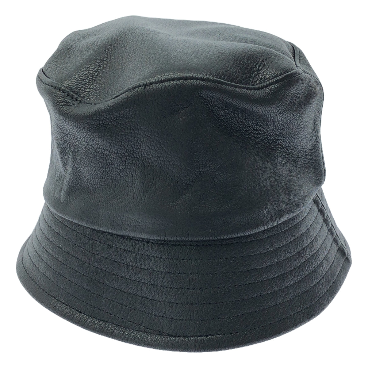 【美品】  KIJIMA TAKAYUKI / キジマタカユキ | 2023AW | GOAT LEATHER BUCKET HAT / やぎ革 レザー バケットハット 帽子 / ユニセックス | 2 | ブラック | メンズ
