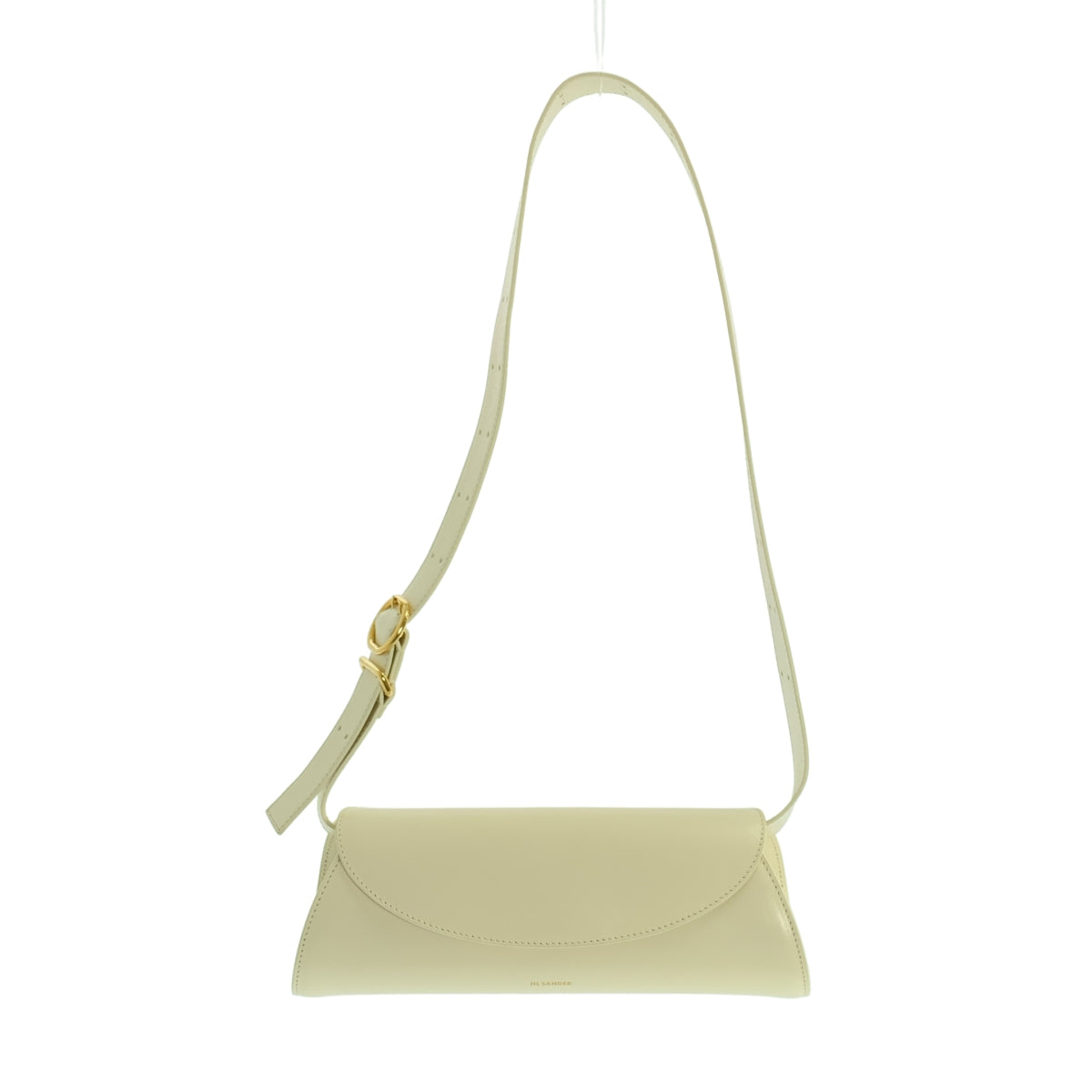 【美品】  JIL SANDER / ジルサンダー | Cannolo / カンノーロ レザー ロゴ ショルダーバッグ | オフホワイト系 | レディース