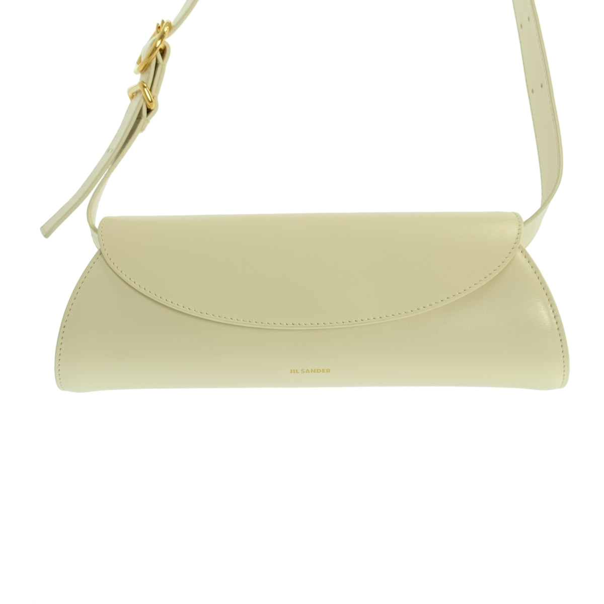 【美品】  JIL SANDER / ジルサンダー | Cannolo / カンノーロ レザー ロゴ ショルダーバッグ | オフホワイト系 | レディース