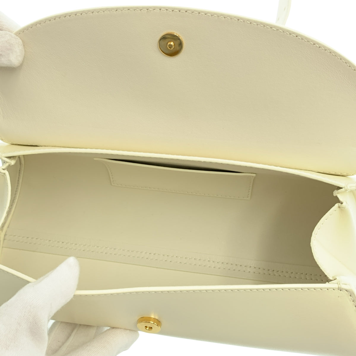 【美品】  JIL SANDER / ジルサンダー | Cannolo / カンノーロ レザー ロゴ ショルダーバッグ | オフホワイト系 | レディース