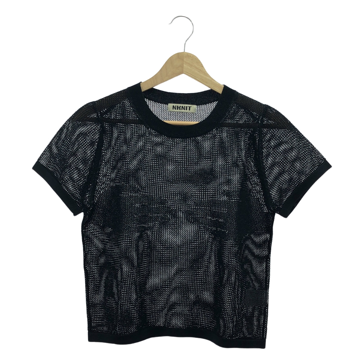 NKNIT / ンニット | 2024SS | Mesh Knit メッシュ ニット Tシャツ | 1 | ブラック | レディース