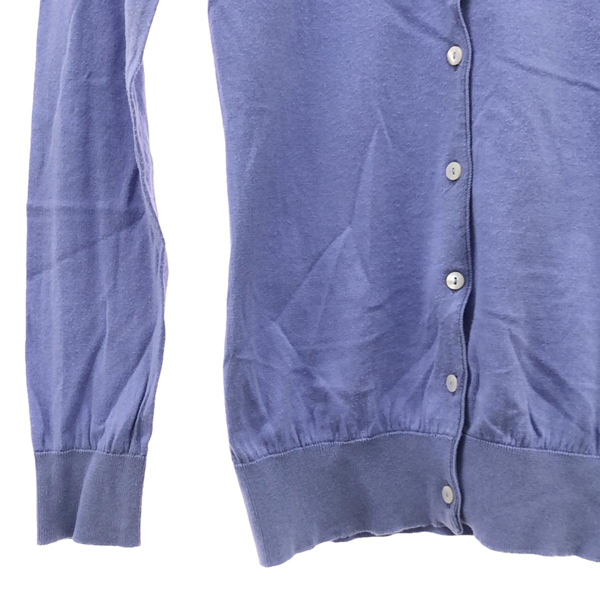 JOHN SMEDLEY / John Smedley | Cotton crew neck cardigan | S | Blue | Women's