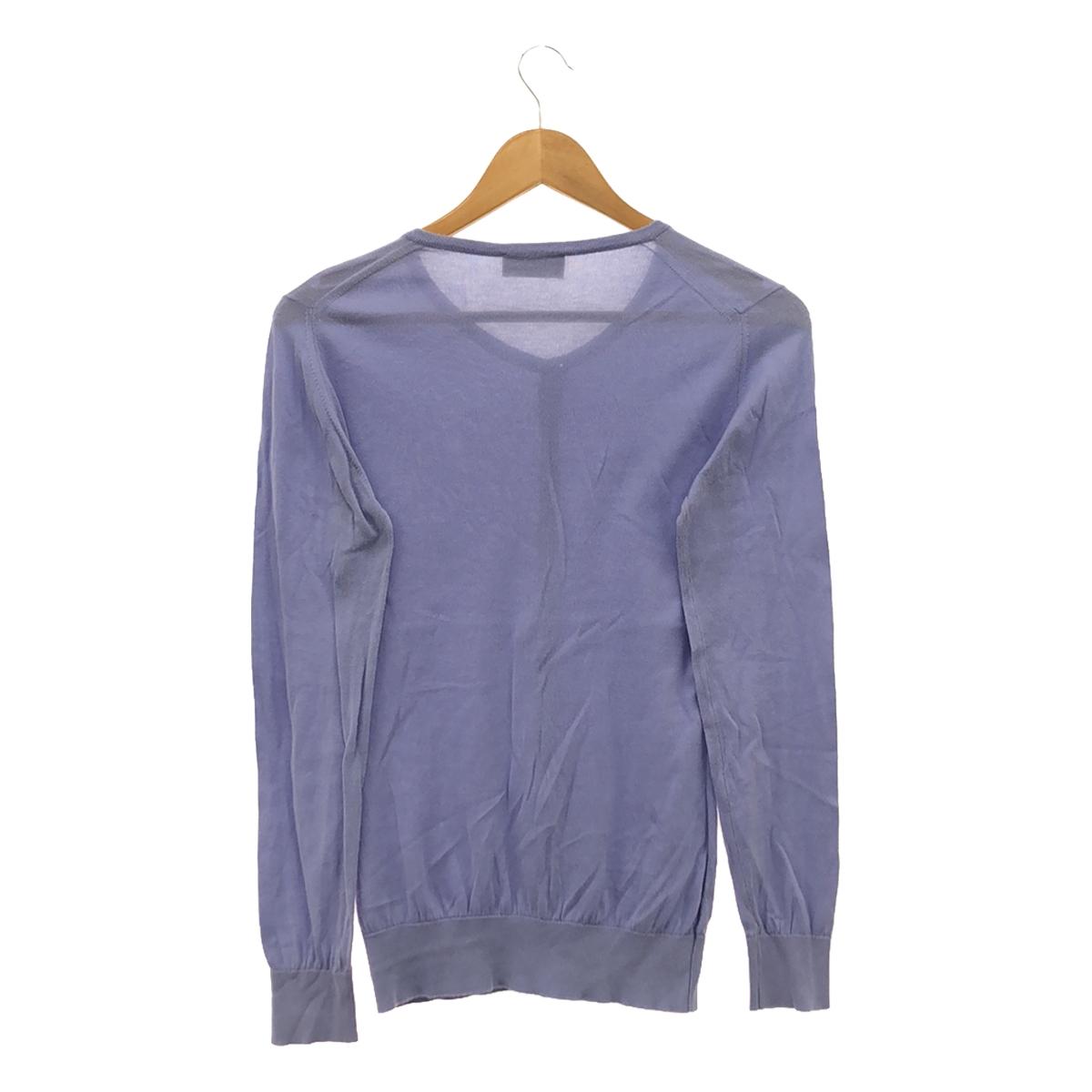 JOHN SMEDLEY / John Smedley | Cotton crew neck cardigan | S | Blue | Women's