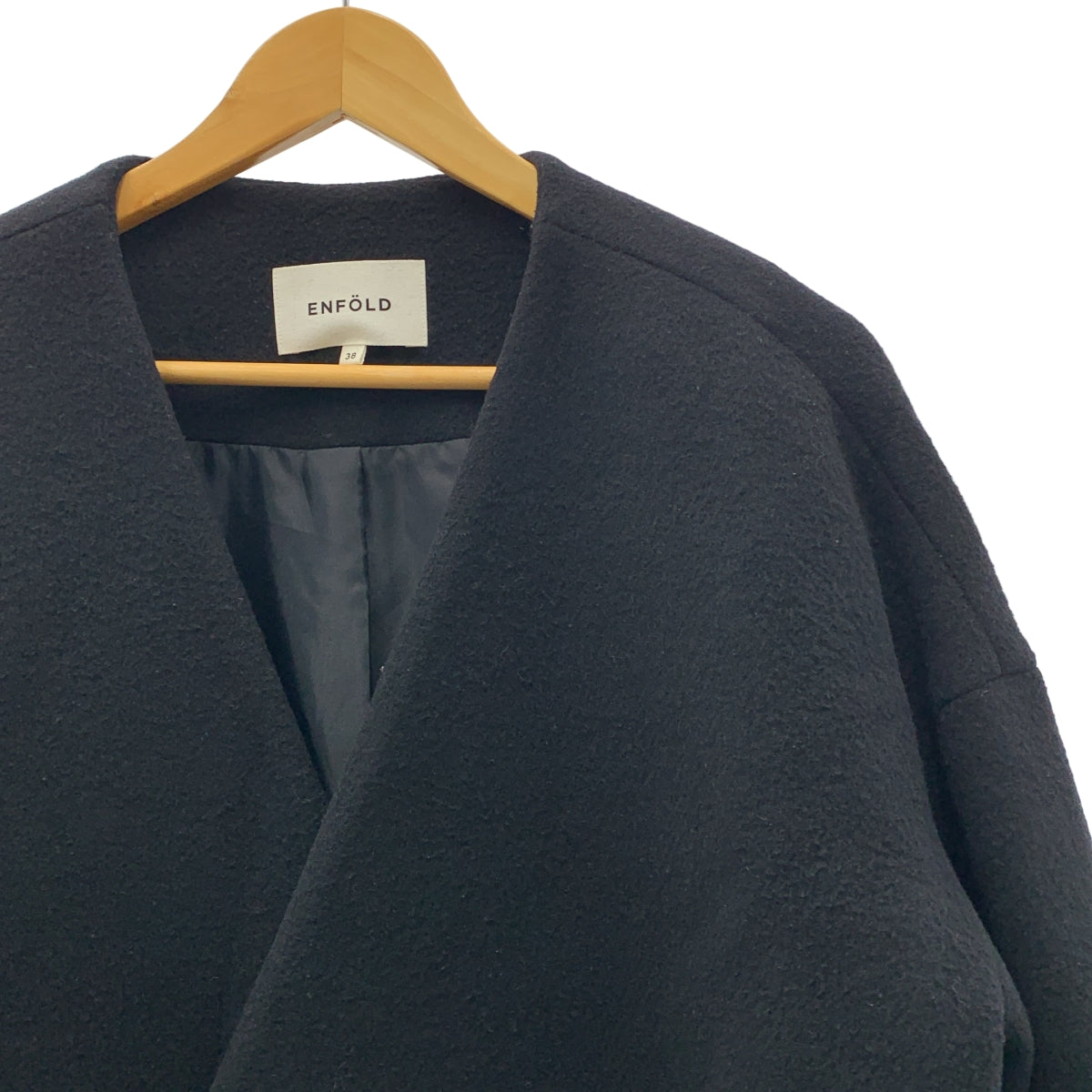 ENFOLD エンフォルド 圧縮ビーバーキルティングAラインコート ノーカラー エンフォルド 圧縮ビーバーキルティングAラインコート ノー