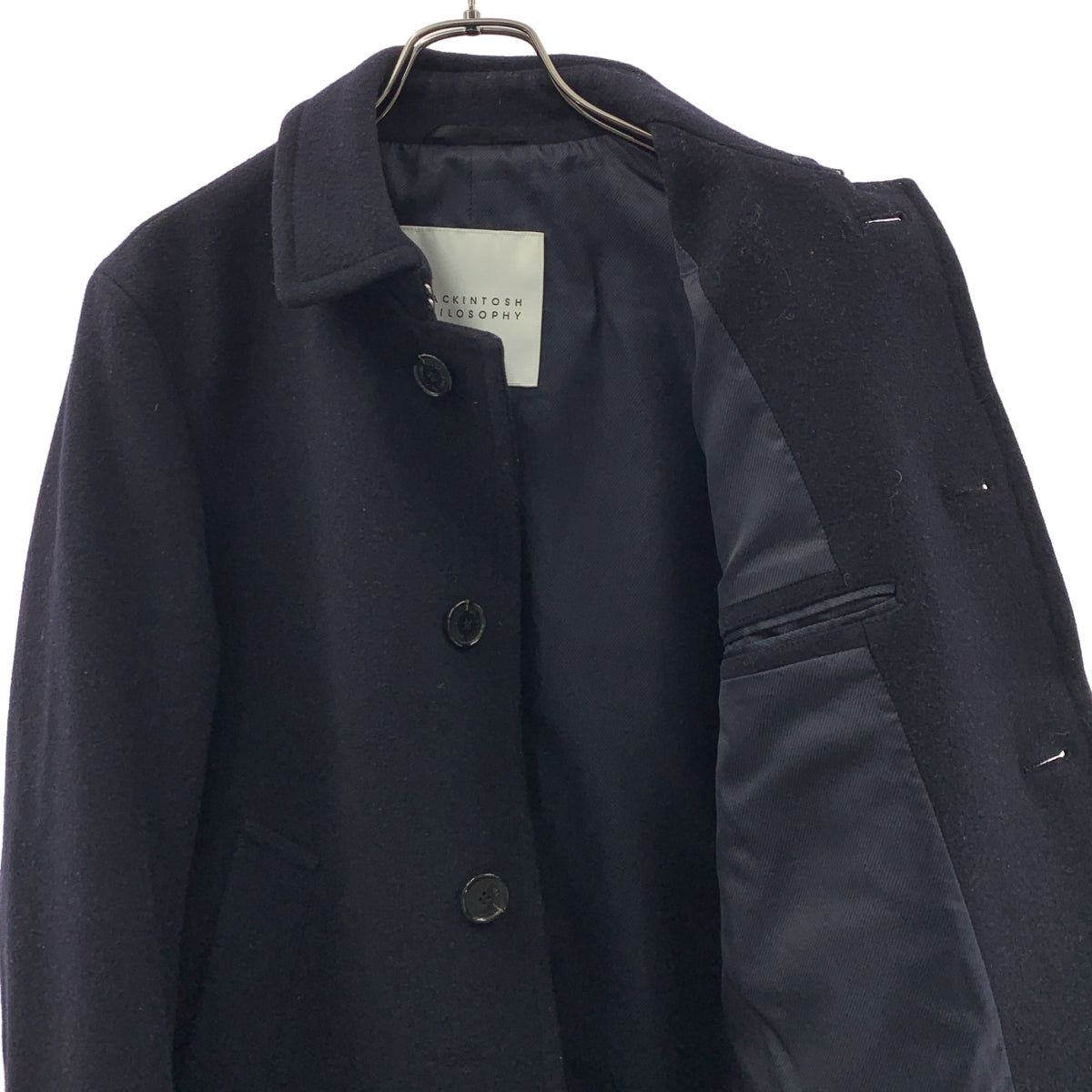MACKINTOSH PHILOSOPHY / マッキントッシュフィロソフィー | アドミラル メルトン シングル ピーコート | 36 | ネイビー | レディース