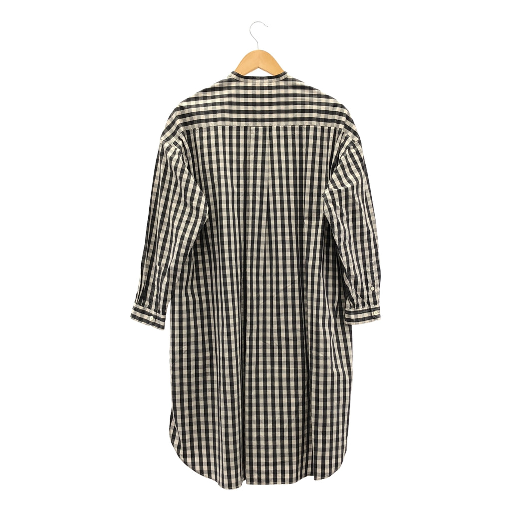 Gymphlex / ジムフレックス | COMBED COTTON / チェック バンドカラー ポケット付き シャツ ワンピース | 12 |