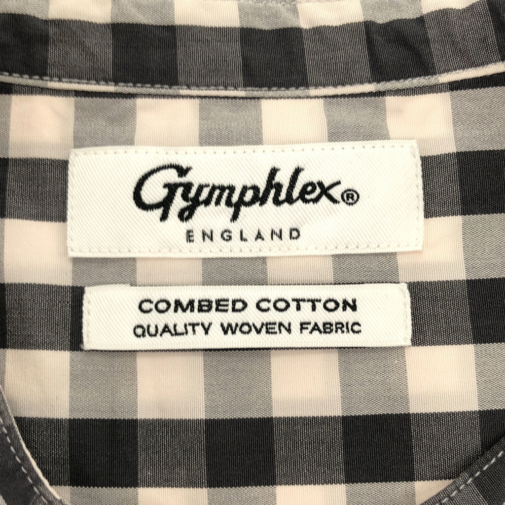 Gymphlex / ジムフレックス | COMBED COTTON / チェック バンドカラー ポケット付き シャツ ワンピース | 12 |