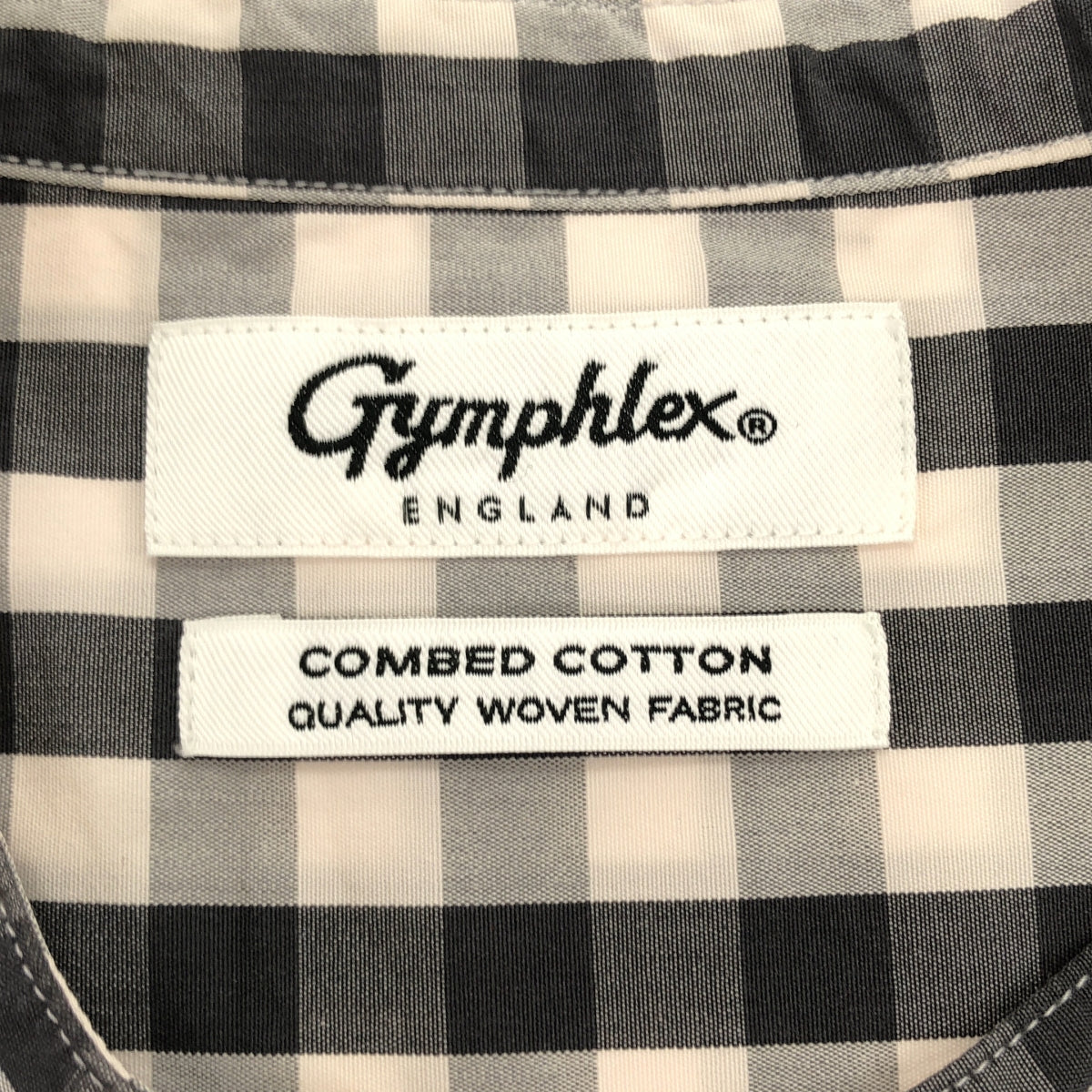 Gymphlex / ジムフレックス | COMBED COTTON / チェック バンドカラー ポケット付き シャツ ワンピース | 12 |