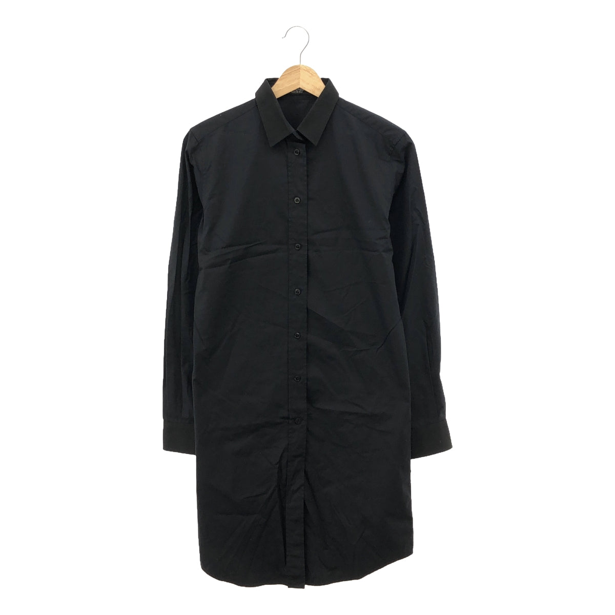 DOLCE &amp; GABBANA / Dolce &amp; Gabbana Dolce &amp; Gabbana | Cotton mixed material clerical long shirt dress | Size 40 | Black | Women's