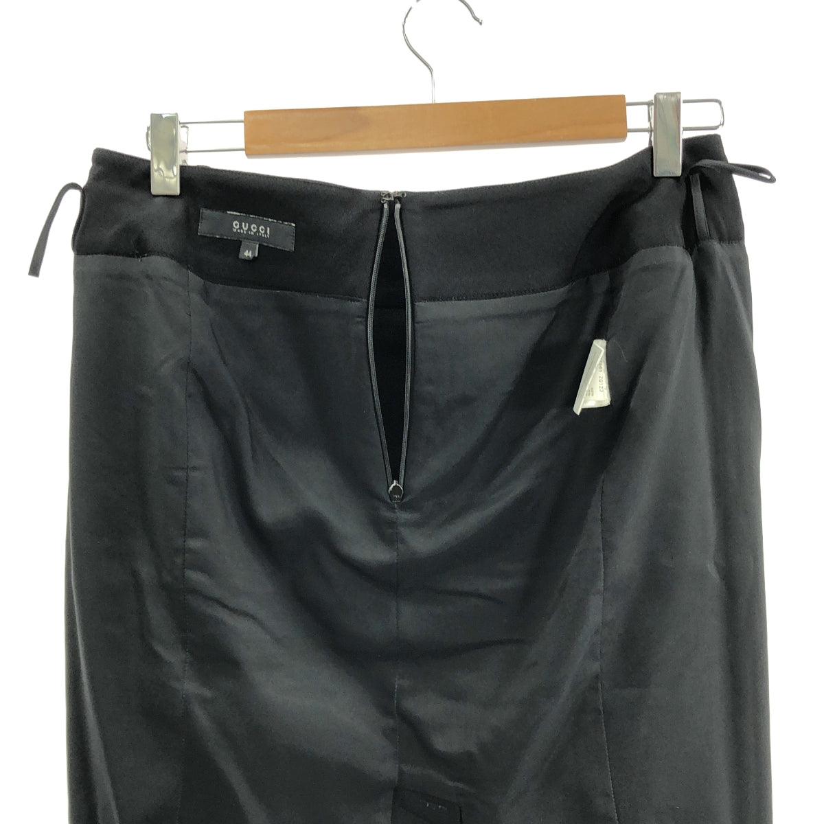 GUCCI | 羊毛雙調節標誌拉鍊後開衩裙 / 全襯裡 | 尺寸 44 | 黑色 | 女款