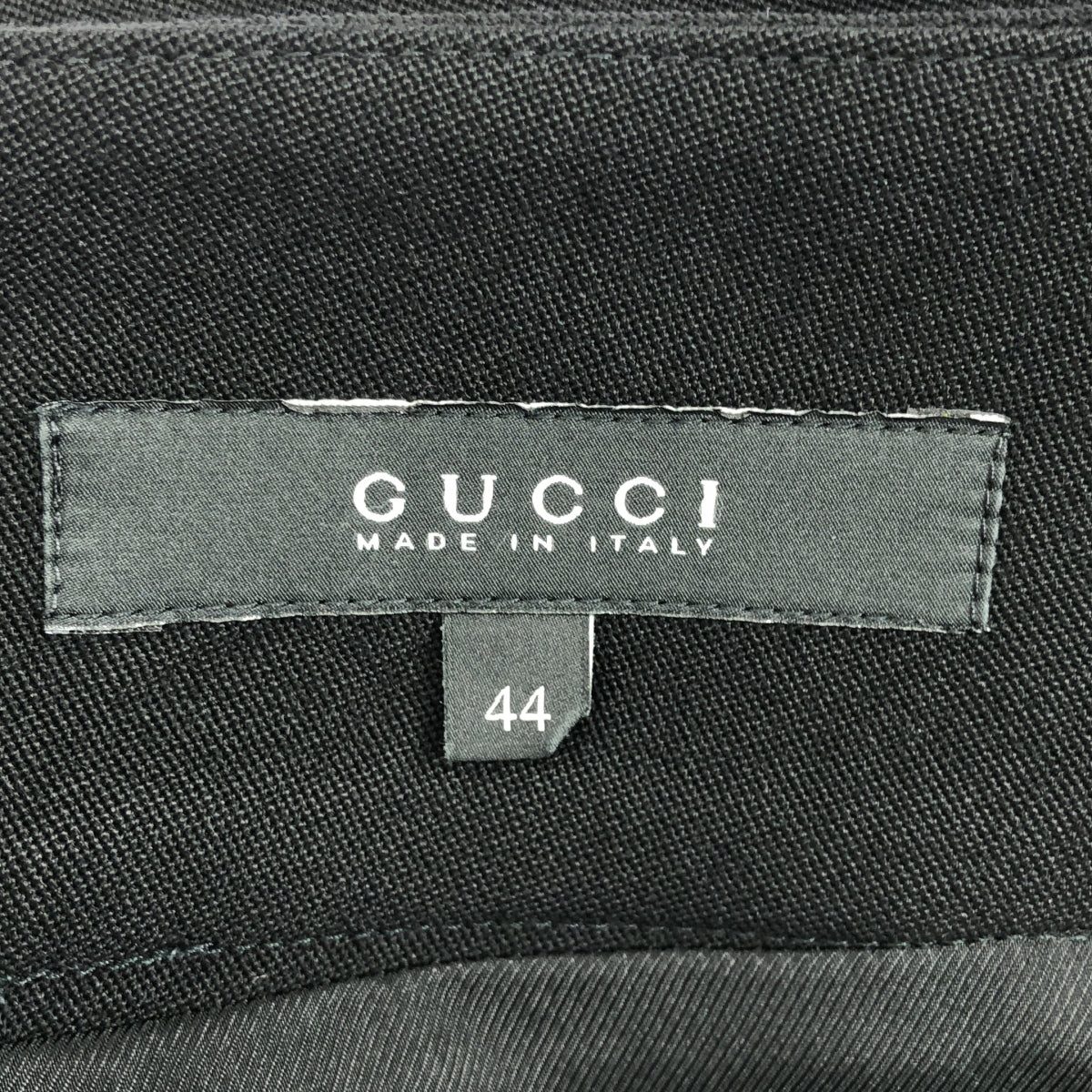 GUCCI / 구찌 | 울 더블 어저스터 로고 지퍼 백 슬릿 스커트 / 총 안감 | 44 | 여성