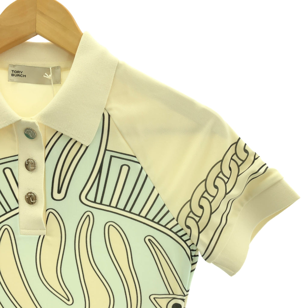 TORY BURCH / トリーバーチ | ポロ 総柄 サイドスリット ロングワンピース | XS | レディース