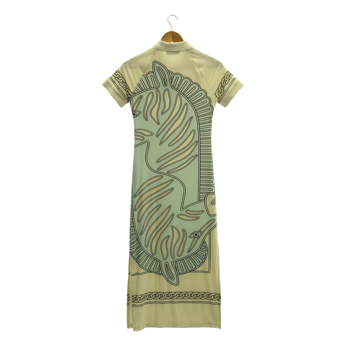 TORY BURCH / トリーバーチ | ポロ 総柄 サイドスリット ロングワンピース | XS | レディース