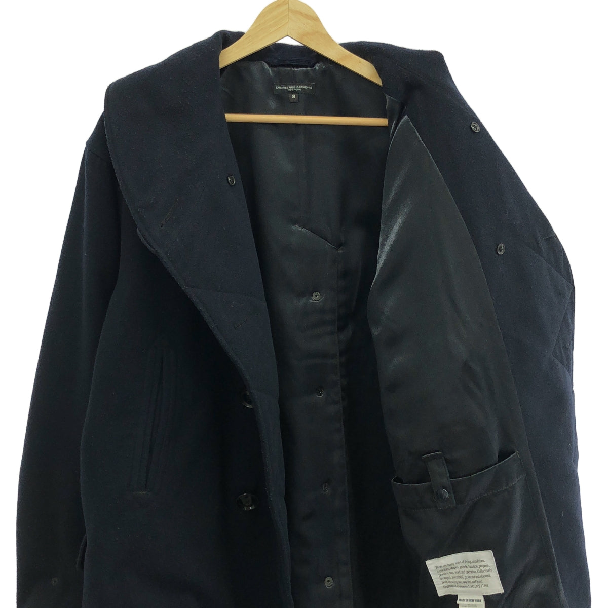 Engineered Garments / エンジニアドガーメンツ | 2022AW | LH Pea Coat Polyester Fake Melton Pコート ピーコート ポリエステルフェイクメルトン | S | ネイビー | メンズ