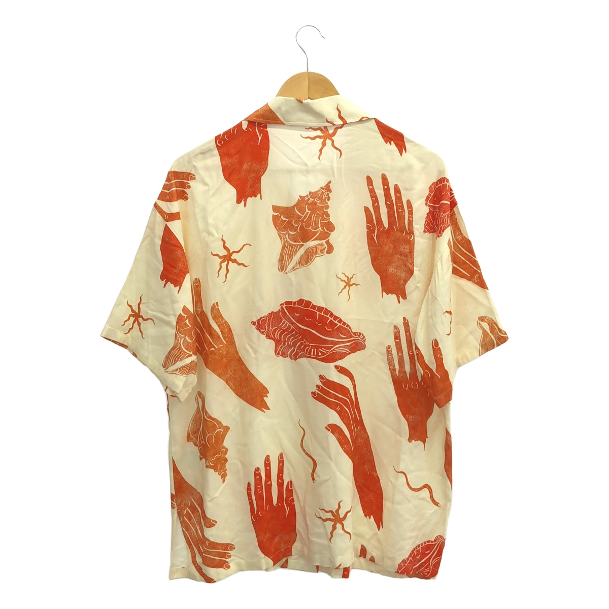 [Good Condition] Acne Studios | FN-WN-BLOU000320 Open Collar Shirt | Size 40 | Cream/Orange | Women's