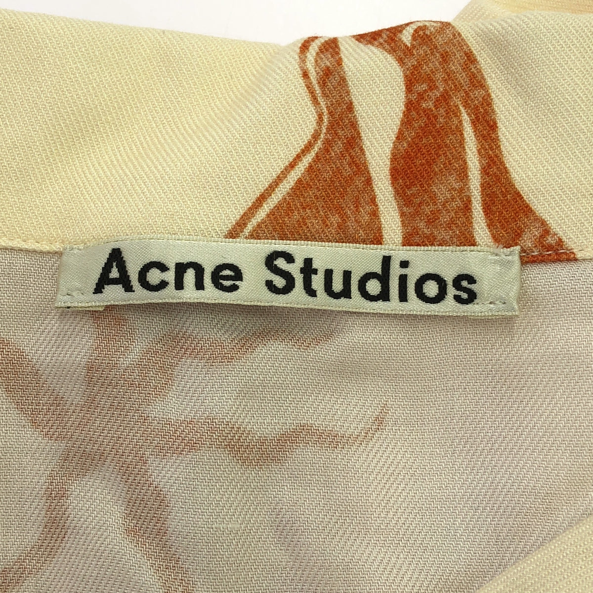 [Good Condition] Acne Studios | FN-WN-BLOU000320 Open Collar Shirt | Size 40 | Cream/Orange | Women's