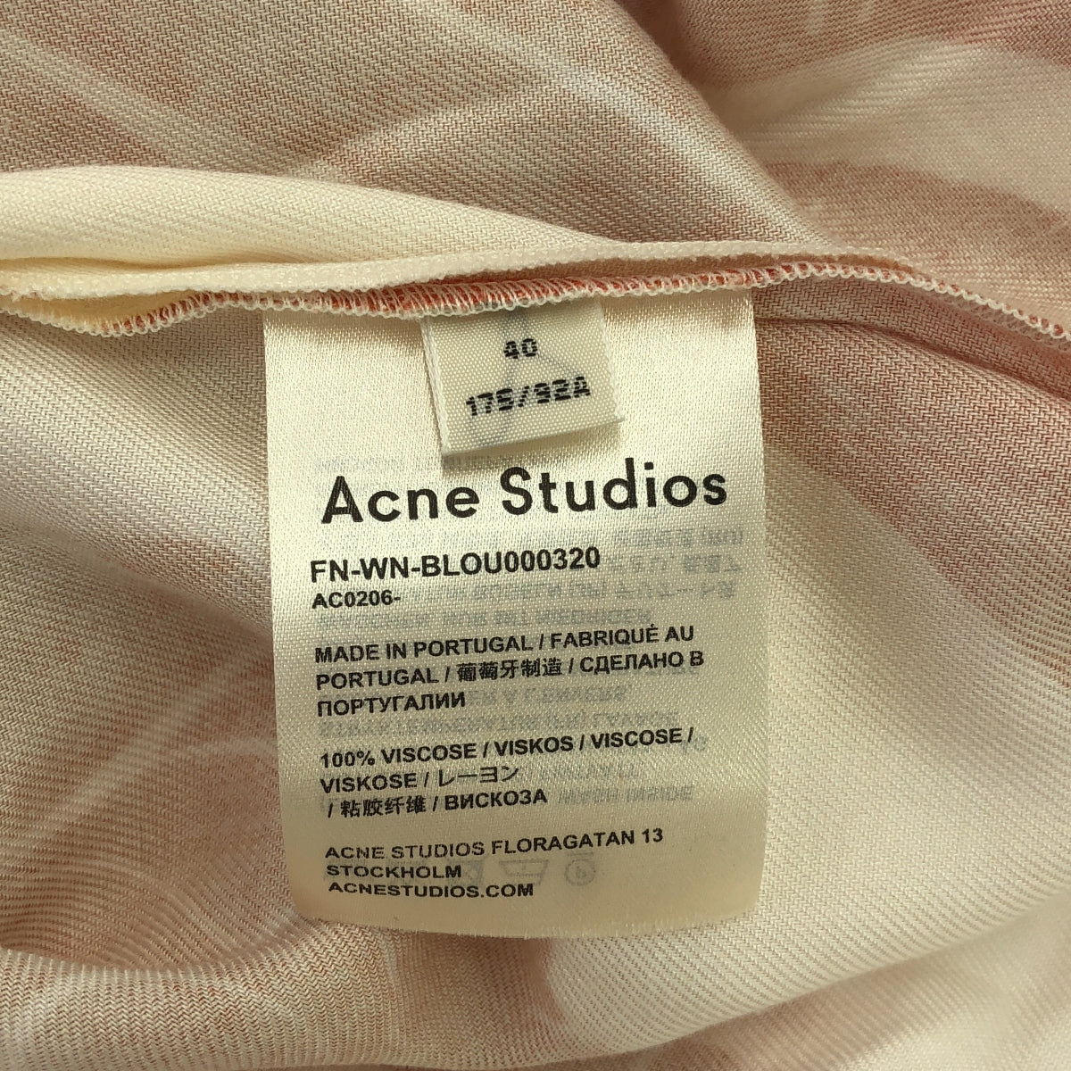 [Good Condition] Acne Studios | FN-WN-BLOU000320 Open Collar Shirt | Size 40 | Cream/Orange | Women's