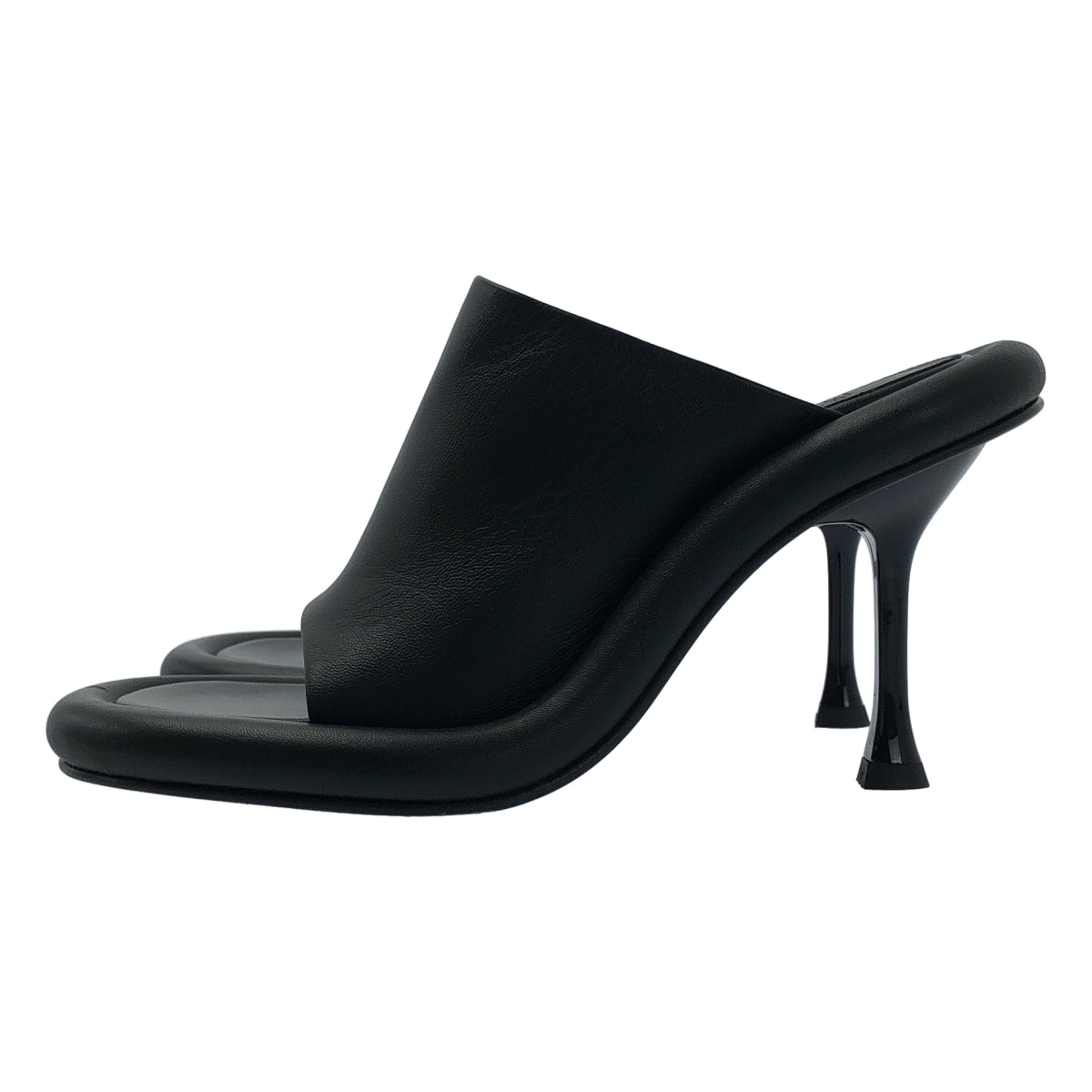 【美品】  JW Anderson / ジェイダブルアンダーソン | Bumper Mule バンパー ミュール / チューブ キトゥンヒール レザー サンダル | 38 | ブラック | レディース