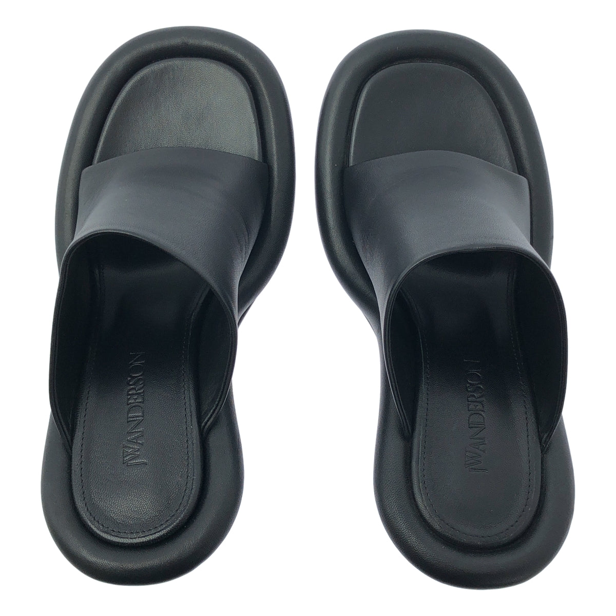 【美品】  JW Anderson / ジェイダブルアンダーソン | Bumper Mule バンパー ミュール / チューブ キトゥンヒール レザー サンダル | 38 | ブラック | レディース