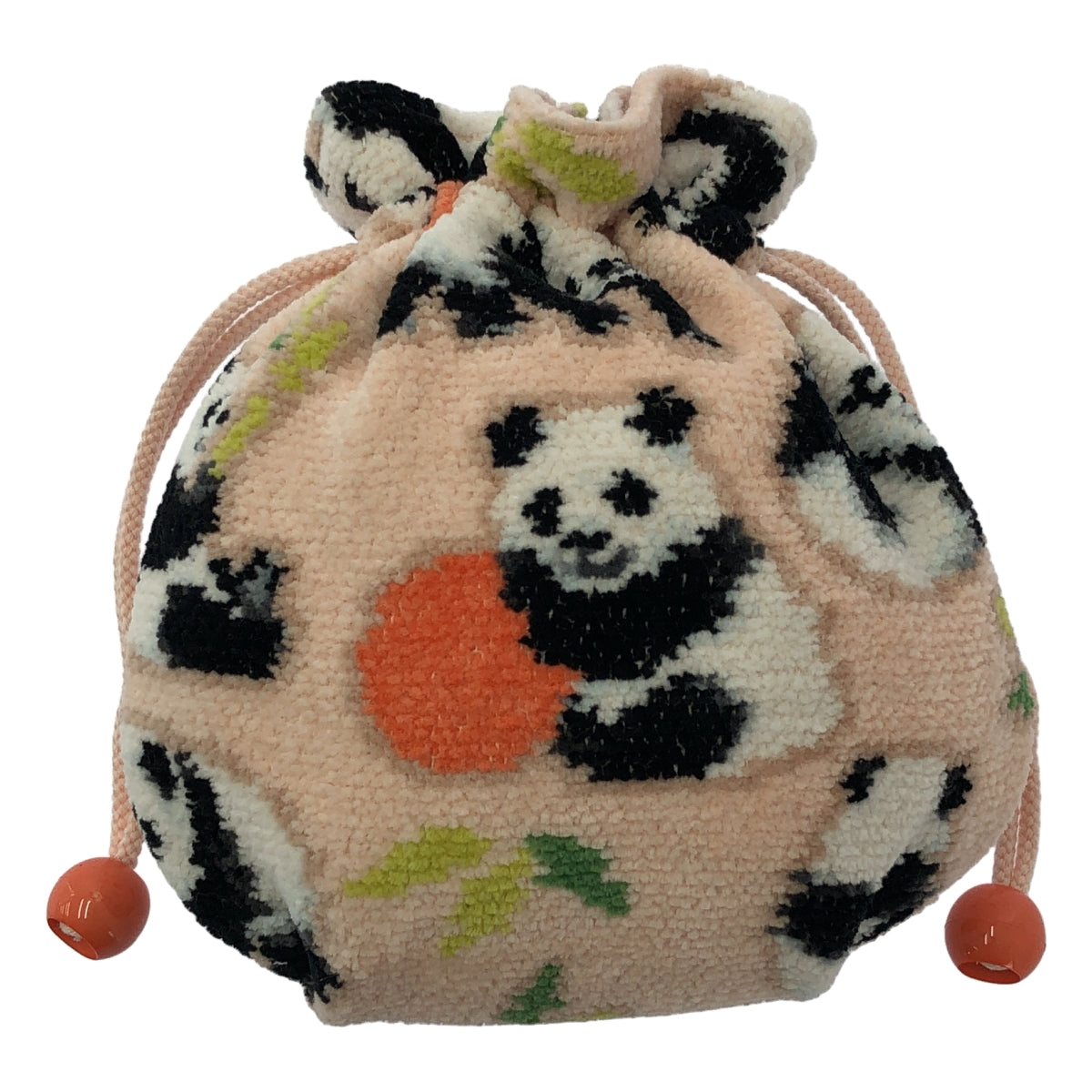 【美品】  FEILER / フェイラー | パンダ 総柄 巾着 ポーチ | マルチカラー | レディース
