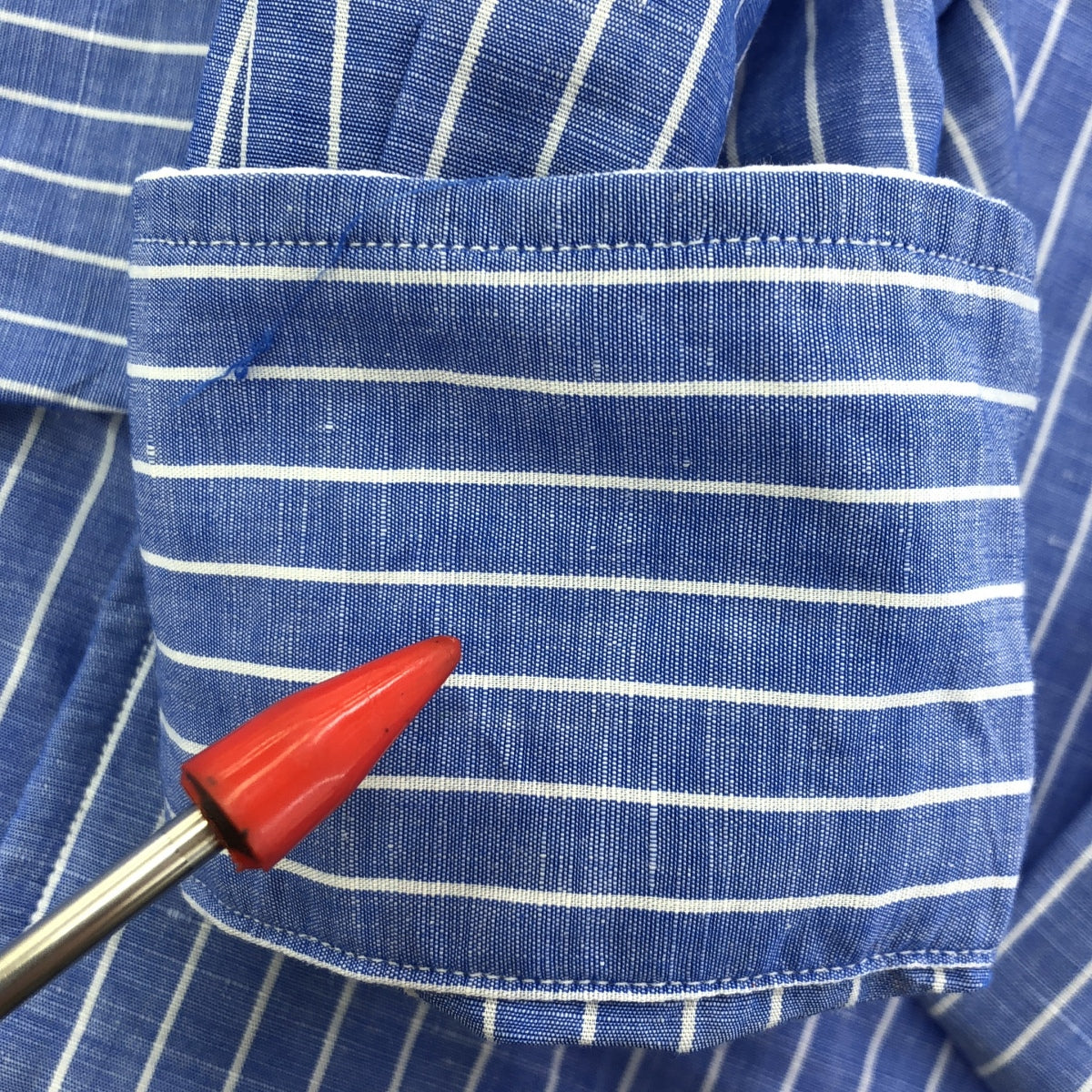 TOMORROWLAND PILGRIM / トゥモローランド ピルグリム | コットン リネン シャツ  ブラウス | XS | ブルー/ホワイト | レディース