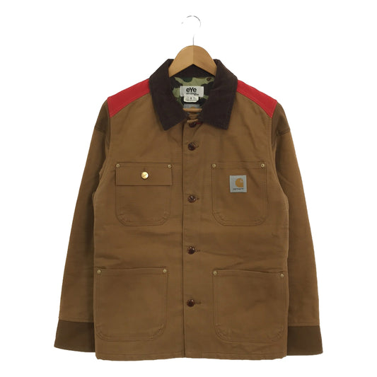 eye JUNYA WATANABE COMME des GARCONS MAN / アイジュンヤワタナベ マン | 2009AW | × Carhartt / カーハート  異素材 切替 レザー・ウールパッチ ダック地 ワークジャケット | S | ブラウン系 | メンズ